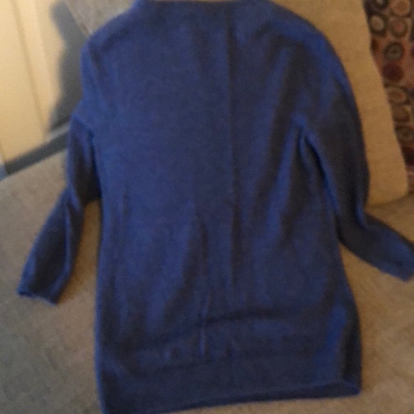 Talbots Pure Cashmere Blue heathered sweater - Picture 4 of 4